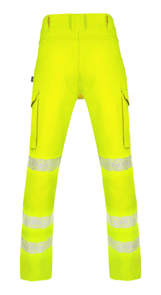 Beeswift ENVIROWEAR Recyclable Hi Vis Trousers Yellow Back