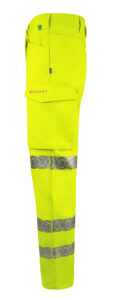 Beeswift ENVIROWEAR Recyclable Hi Vis Trousers Yellow Side angle