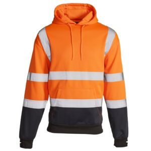 Supertouch Hi Vis 2 Tone Hooded Sweatshirt Orange