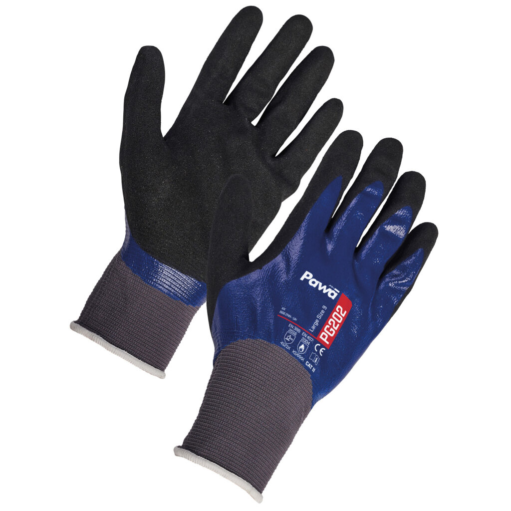 Pawa PG202 Oil Resistant Gloves Blue