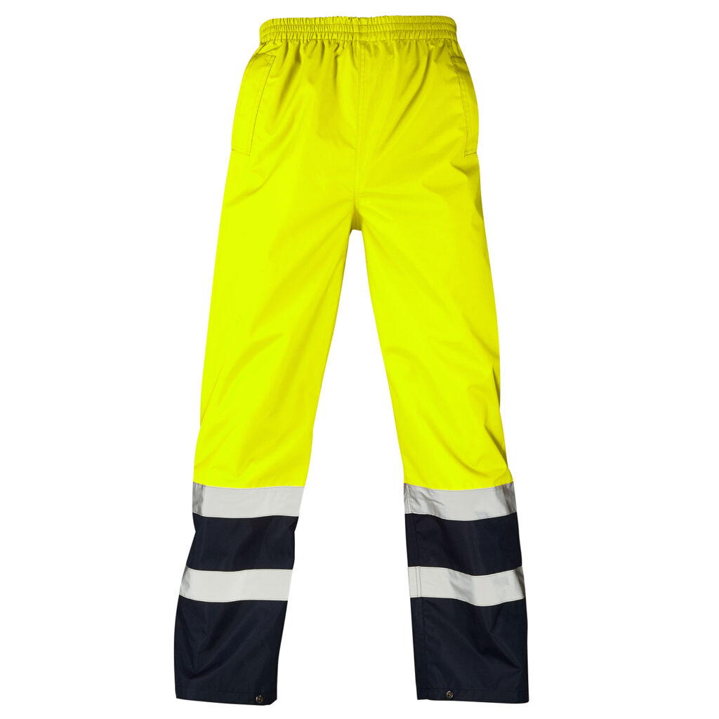 Supertouch Hi Vis Yellow 2 Tone Overtrousers Yellow and Navy