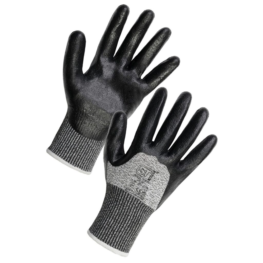 Supertouch Deflector ND 3/4 Dip Cut Resistant Gloves Grey and Black