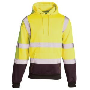 Supertouch Hi Vis 2 Tone Hooded Sweatshirt Yellow