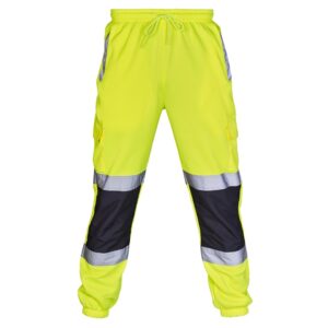 Supertouch Hi Vis 2 Tone Jogging Bottoms Yellow and Navy