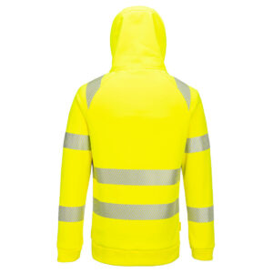 Portwest DX482 DX4 Hi-Vis 1/4 Zip Hoodie Yellow Rear