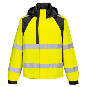 Portwest CD860 WX2 Eco Hi-Vis Rain Jacket - Yellow/Black - Yellow Hi Vis Waterproof Jacket