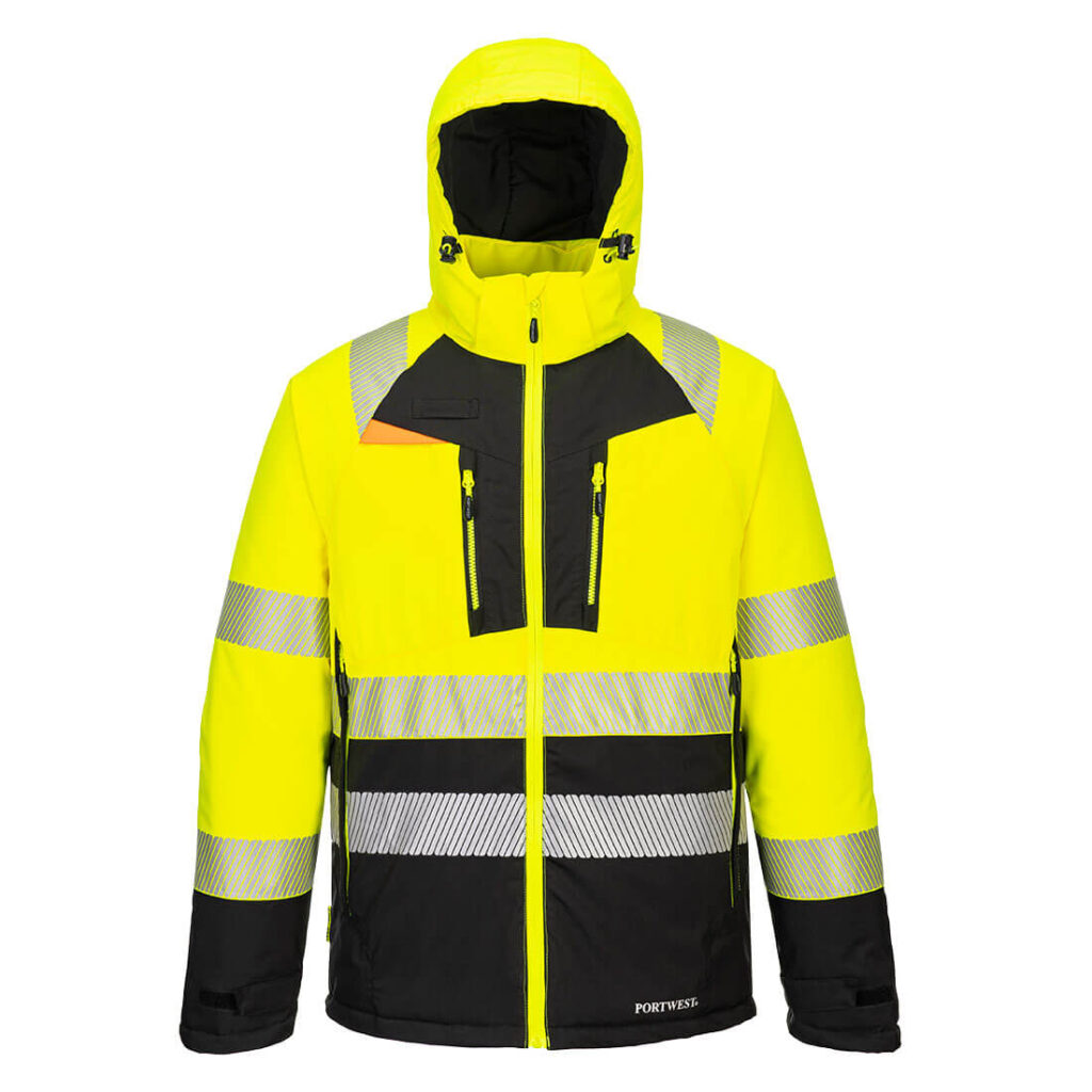 Portwest DX430 DX4 Hi-Vis Class 2 Winter Jacket - Yellow/Black - Best Hi Vis Yellow Winter Jacket