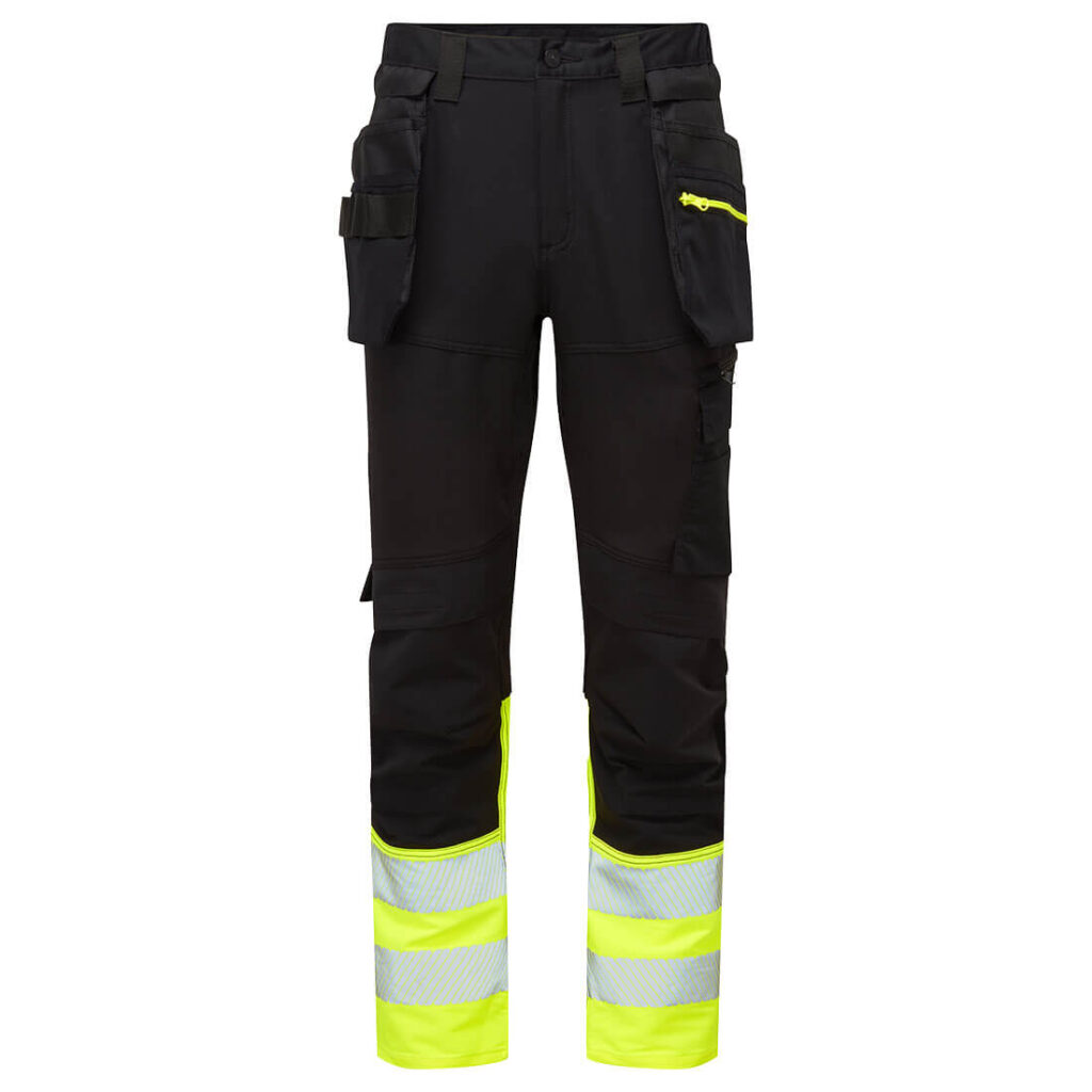 Portwest DX457 DX4 Hi-Vis Class 1 Craft Trousers - Yellow/Black