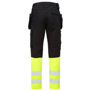 Portwest DX457 DX4 Hi-Vis Class 1 Craft Trousers - Yellow/Black - Rear