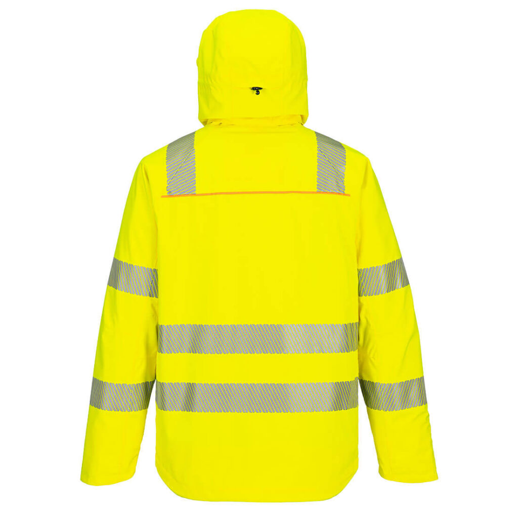 Portwest DX462 DX4 Hi-Vis Rain Jacket - Yellow/Black - Rear