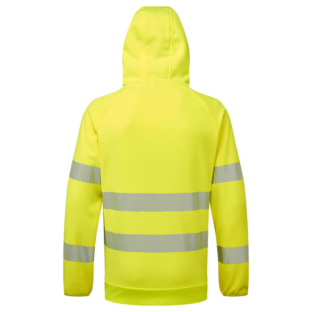 Portwest DX483 DX4 Hi-Vis Overhead Hoodie - Yellow/Black - Yellow Hi Vis Hoodie