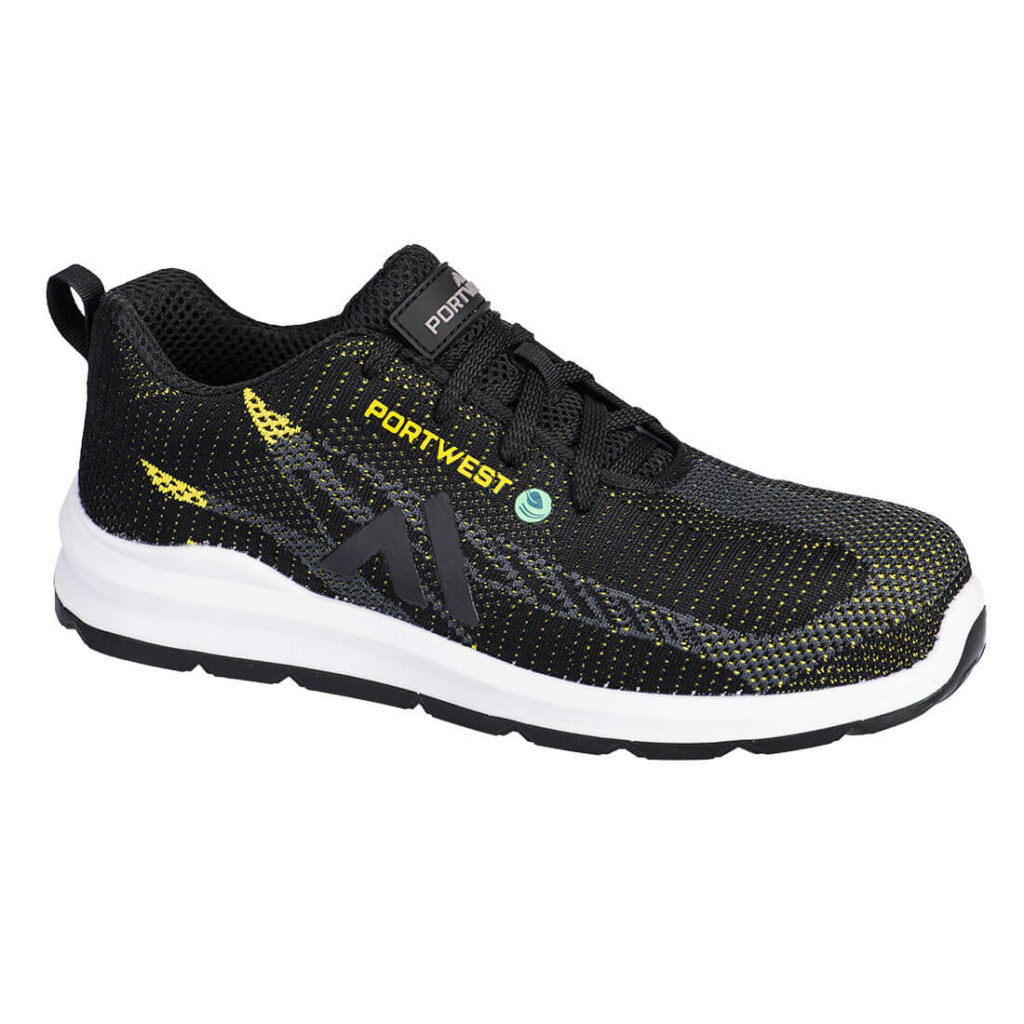 Portwest FC06 Eco Fly Composite Trainer S1PS SR FO - Yellow and Black - Portwest safety trainers