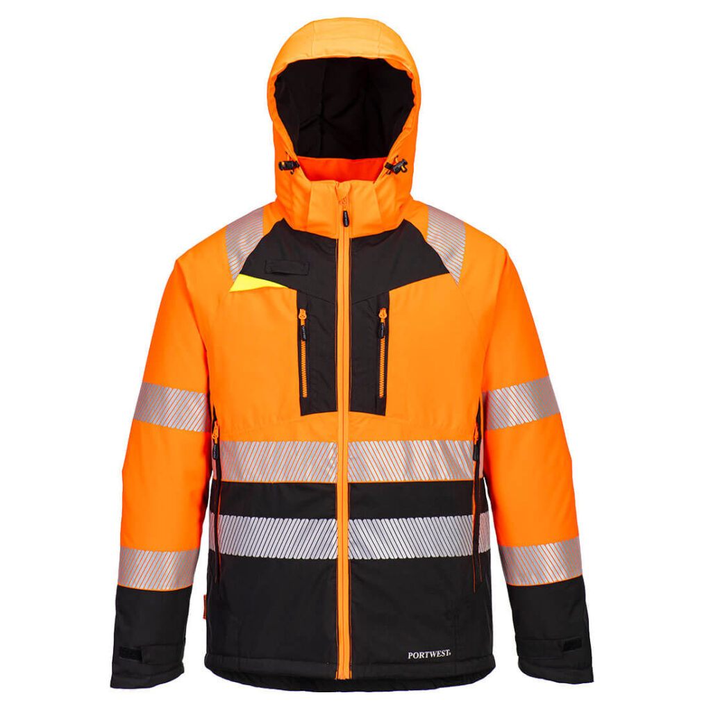 Portwest DX430 DX4 Hi-Vis Class 2 Winter Jacket - Orange Front