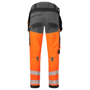 Portwest EV442 EV4 Hi-Vis Stretch Detachable Holster Class 1 Trousers - Grey and Orange - Rear