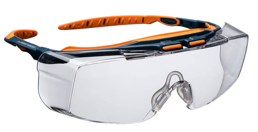 Portwest PS24 Peak OTG Safety Glasses - Clear Lens