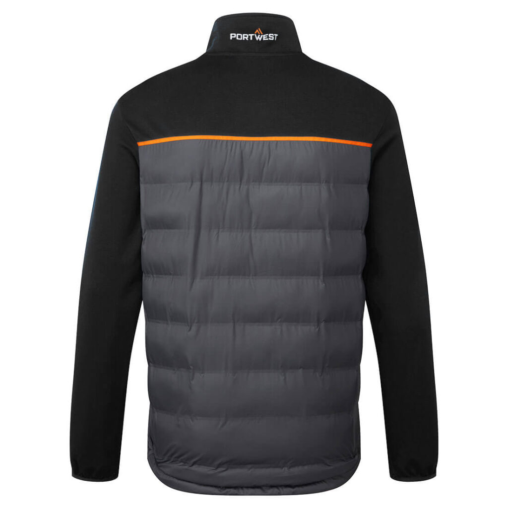 Portwest S381 Hybrid Baffle Jacket - Black Rear