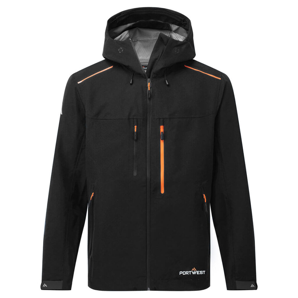 Portwest S385 Shell Rain Jacket - Black Front