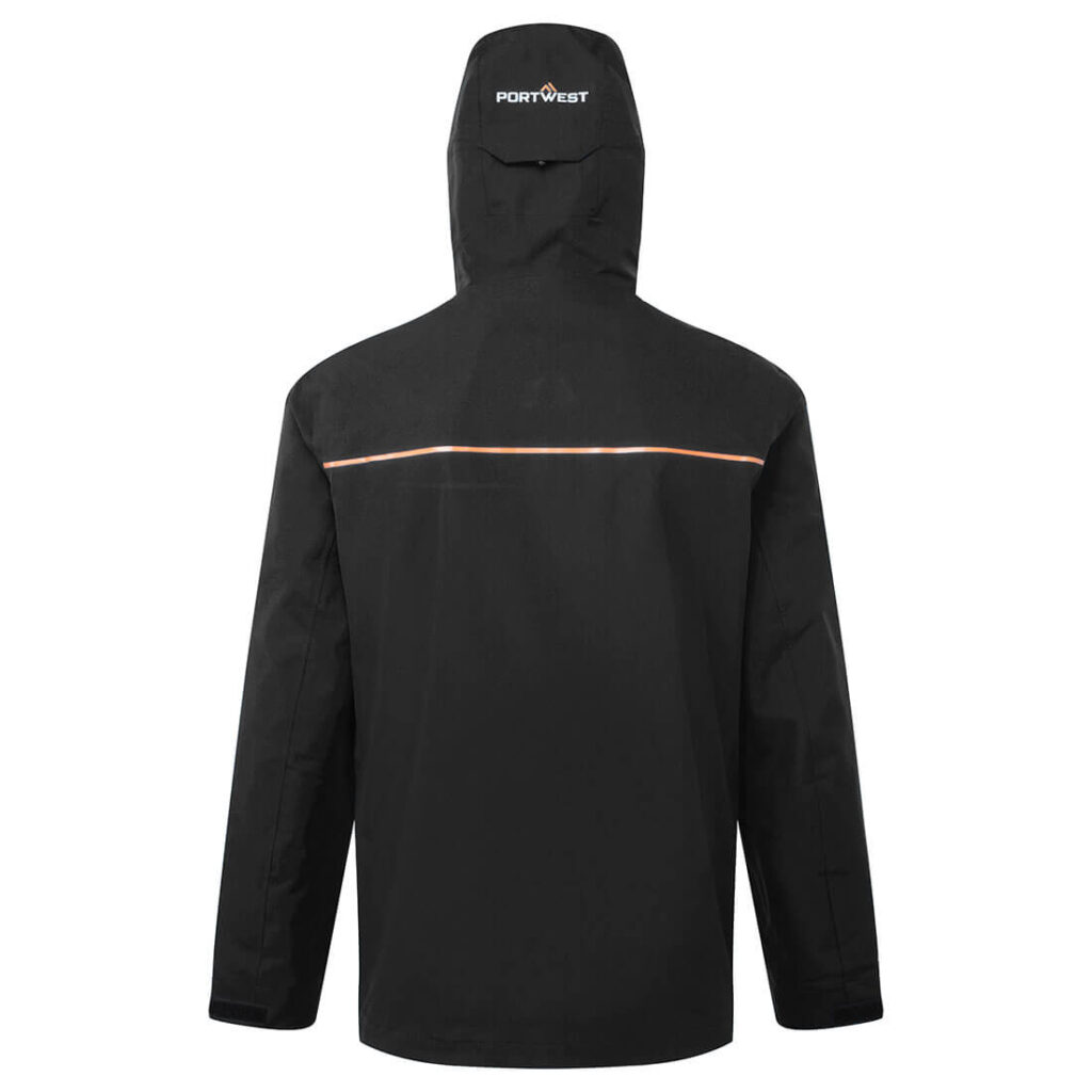 Portwest S385 Shell Rain Jacket - Black rear