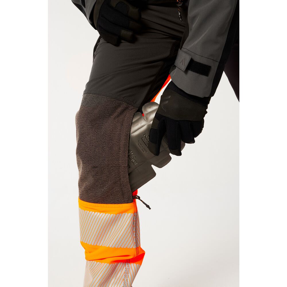 Portwest EV442 EV4 Hi-Vis Stretch Detachable Holster Class 1 Trousers - Orange/Black - Knee pad