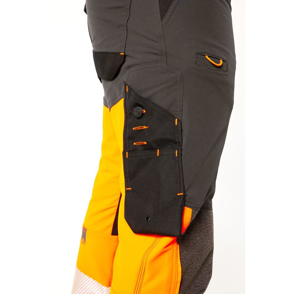 Portwest EV442 EV4 Hi-Vis Stretch Detachable Holster Class 1 Trousers - Orange/Black - Pocket