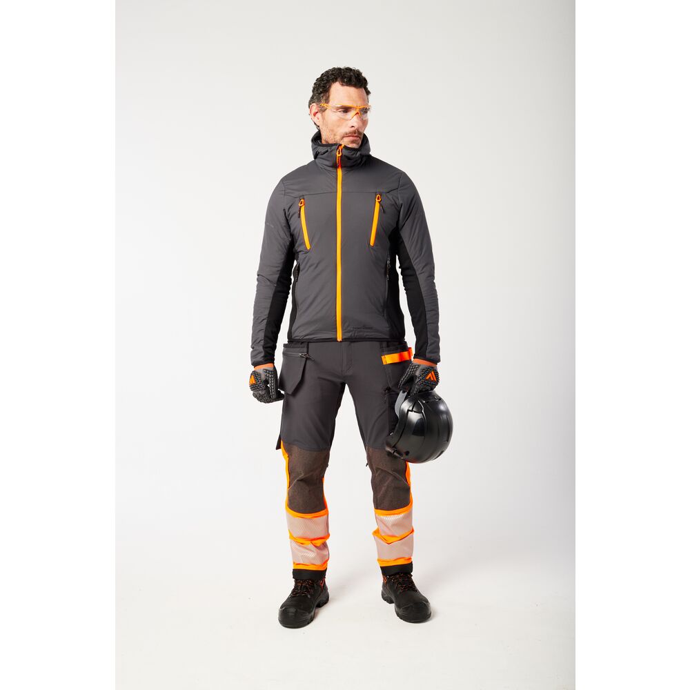 Portwest EV470 EV4 Insulated Hybrid Jacket - Grey/Orange - EV4 range - Model Front