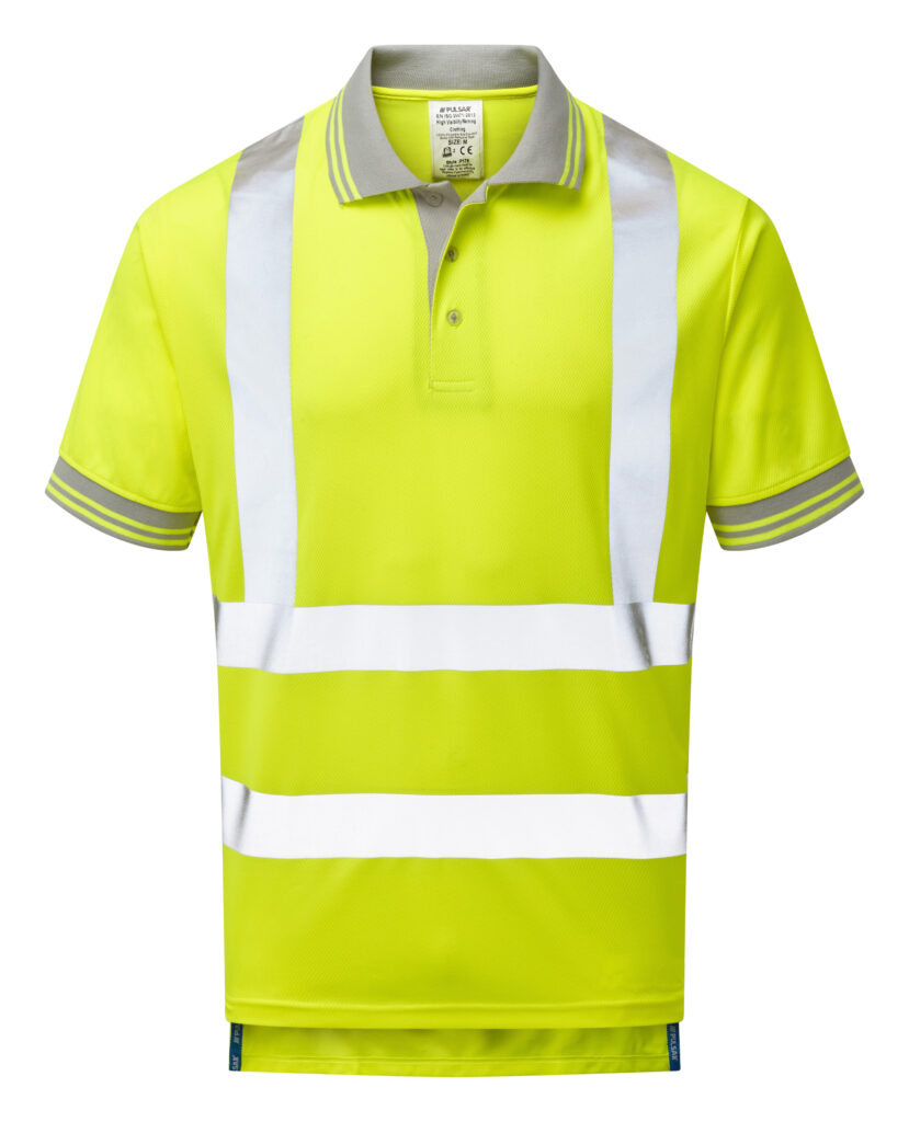 Pulsar P175 Hi Vis Short Sleeved Polo Shirt Yellow - Front