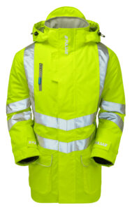 Pulsar P187 Hi Vis Padded Storm Coat Yellow - Waterproof Hi Vis Yellow Storm Jacket - Front