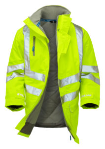 Pulsar P187 Hi Vis Padded Storm Coat Yellow - Waterproof Hi Vis Yellow Storm Jacket - Front open