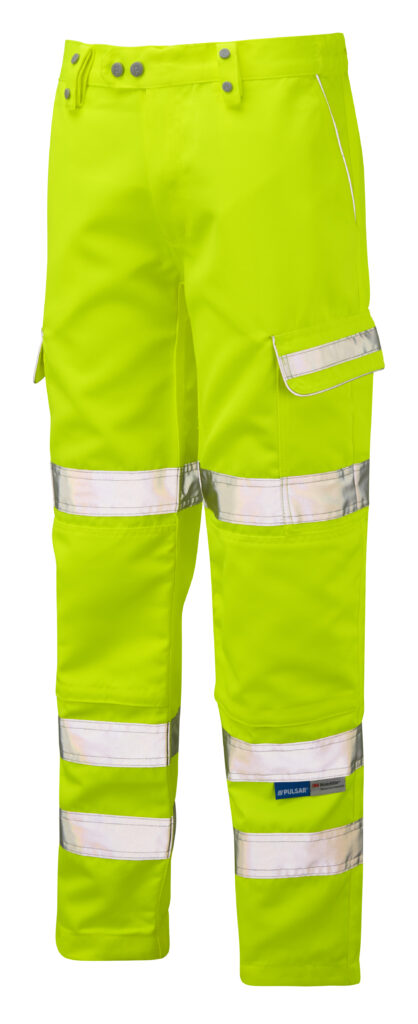 Pulsar P346 Hi Vis Yellow Combat Trouser - Angle