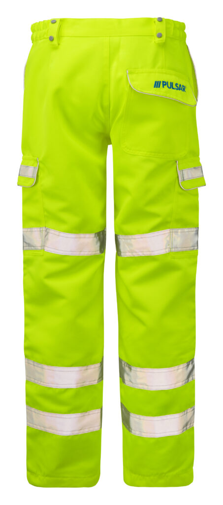 Pulsar P346 Hi Vis Yellow Combat Trouser - Rear