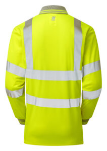 Pulsar P458 Hi Vis Yellow Long Sleeve Polo Shirt - Rear