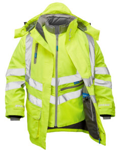 Pulsar P487 Hi Vis Yellow 7 in 1 Storm Coat - Front