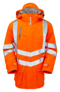 Pulsar PR502 Hi Vis Orange Waterproof Coat - Front Full Body