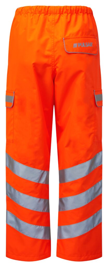 Pulsar Hi Vis Orange Waterproof Overtrousers - Rear