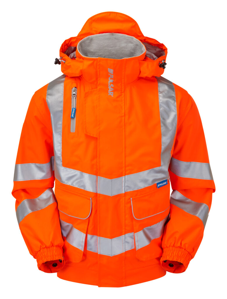 PULSAR® HV Orange Mesh Lined Bomber Jacket - Front