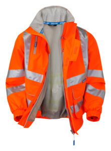 PULSAR HV Orange Mesh Lined Bomber Jacket - Front - Opened Up