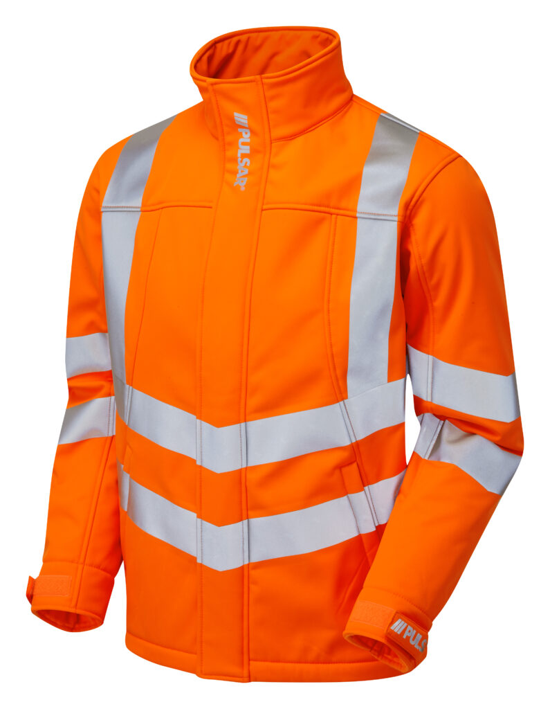 PULSAR® HV Orange Interactive Softshell Jacket - Front Angle