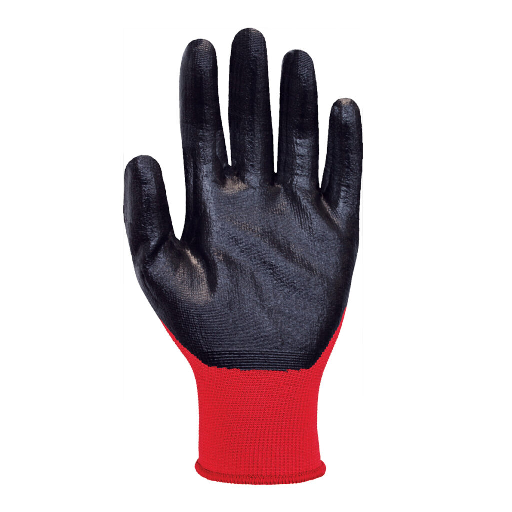 Traffi TG1170 X-DURA FLAT NITRILE Cut Level 1 Safety Glove Palm