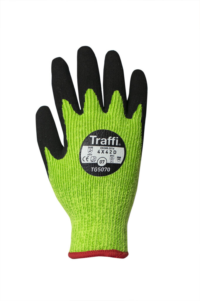 Traffi TG5070 X-DURA THERMAL LATEX Cut Level D Safety Glove