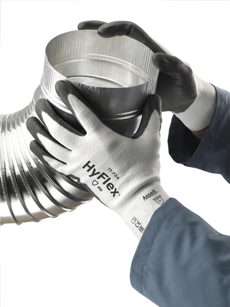 Ansell HyFlex 11-724 PU Coated Abrasion Resistant Safety Gloves - Action Shot