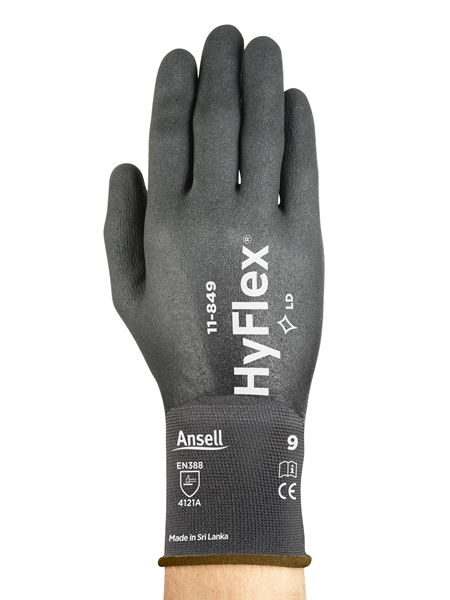 Ansell HyFlex 11-849 Fully Dipped Nitrile Coated Safety Gloves - Pack of 12