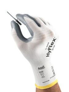 Ansell HyFlex 11-800 Breathable Industrial Safety Gloves - Pack of 12 - Action Shot