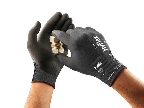 Ansell HyFlex 11-840 Nitrile Coated Multi Purpose Safety Gloves - Action Shot