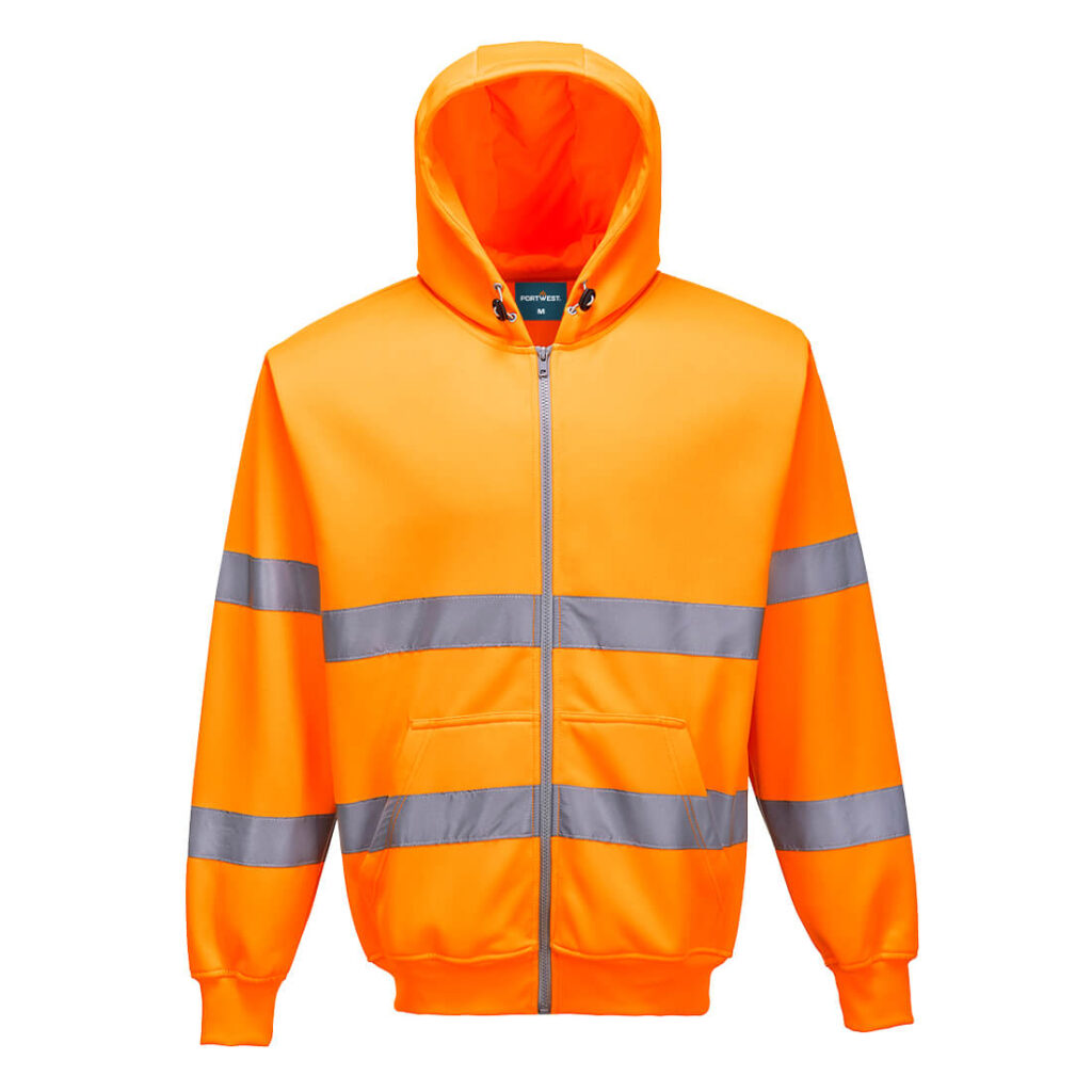 Portwest B305 Hi Vis Zipped Hoodie - Orange