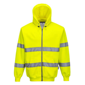 Portwest B305 Hi Vis Zipped Hoodie - Yellow - Front