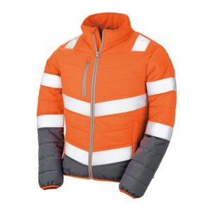 R325F Result Safe-Guard Soft Padded Safety Jacket - Orange - Front - Women's Hi Vis Jacket