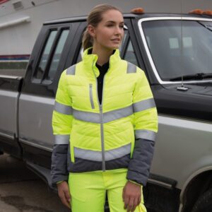 R325F Result Safe-Guard Soft Padded Safety Jacket - Ladies work jacket - Yellow - Front