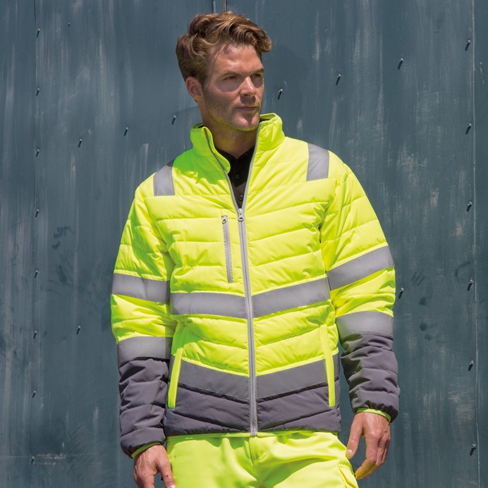 R325M Result Safe-Guard Soft Padded Safety Jacket - Yellow - Front - Model