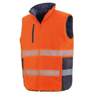 R332X Result Safe Guard Reversible Soft Padded Safety Gilet - Orange - Front