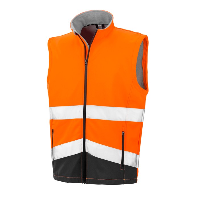 R451X Result Safe-Guard Printable Safety Softshell Gilet - Orange - Front